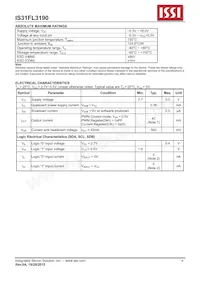 IS31FL3190-UTLS2-TR Datasheet Page 4