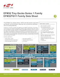 EFM32TG11B520F128GQ48-A數據表 封面