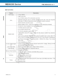 MB96F395RWAPMC-GSE2 Datasheet Pagina 3