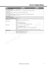 S1C17W04F101100-250 Datasheet Pagina 3