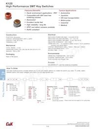 K12SD L WH0 1.5 6N O LFTX 데이터 시트 표지