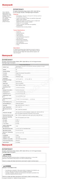ZV50E50A01 Datasheet Copertura