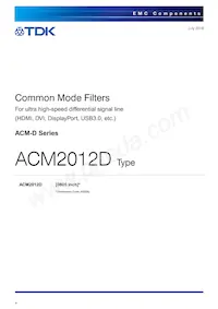 ACM2012D-900-2P-T Datasheet Cover
