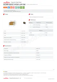 GCM1885C1H561JA16D Datasheet Cover