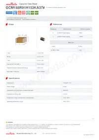 GCM188R91H153KA37D Datasheet Cover