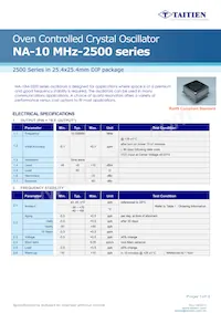 NA-10M-2553 데이터 시트 표지