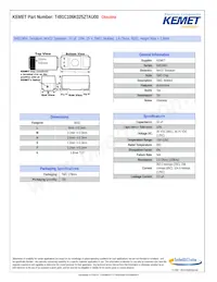 T491C106K025ZTAU00 Datasheet Cover