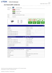 VLF302515MT-1R0N-CA Datasheet Cover