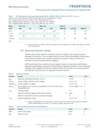 FXOS8700CQR1 Datasheet Page 12