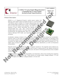 KMX62-1031-SR Datasheet Cover
