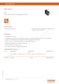 BP 104 F Datasheet Cover