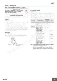 E3Z-B82 0.5M Datasheet Page 13