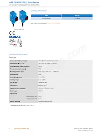 HSE18-A4B2BA Datasheet Pagina 2