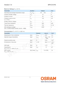 SFH 313 FA-2/3 Datasheet Page 2