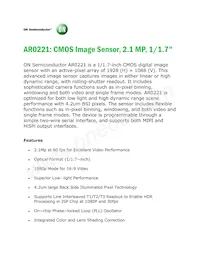 AR0221SR2C00SUEA0-DPBR Datasheet Cover