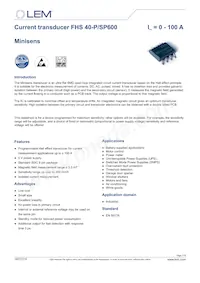 FHS 40-P/SP600 Datasheet Cover