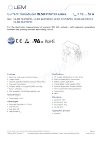 HLSR 50-P/SP33 Datasheet Cover