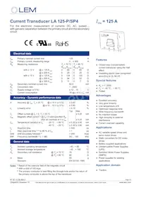 LA 125-P/SP4數據表 封面