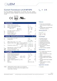 LA 25-NP/SP8 Datasheet Cover