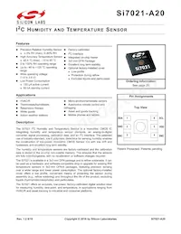 SI7021-A20-YM0R Datasheet Cover