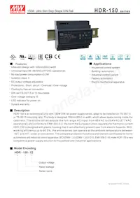 HDR-150-12 Datasheet Cover