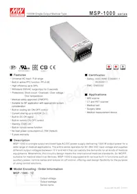 MSP-1000-15 데이터 시트 표지