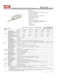 PCD-40-350B Datasheet Copertura