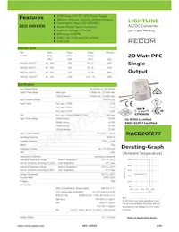 RACD20-350/277 Datasheet Cover