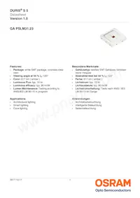 GA PSLM31.23-FUGQ-23-1-100-R18 Datasheet Cover