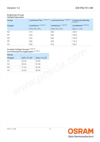 GW P9LT31.CM-PPPR-XX55-1-150-R18 Datasheet Pagina 5