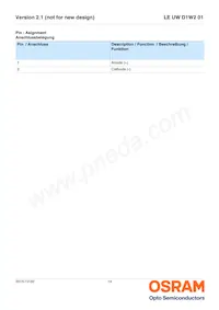 LE UW D1W2 01-5N6N-JM-T10-XX Datasheet Page 14