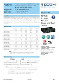 REM15-4805DW/P Datasheet Cover
