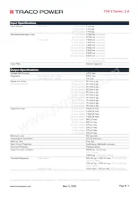 TSR 2-0525 Datasheet Page 2