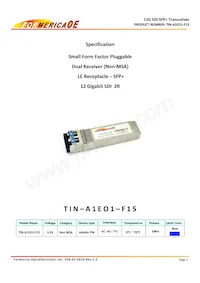 TIN-A1EO1-F15 Datasheet Cover