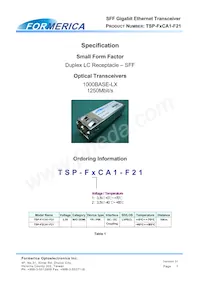 TSP-F1CA1-F21數據表 封面