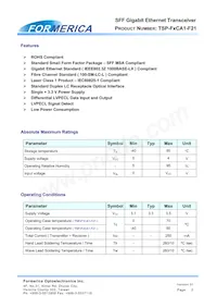 TSP-F1CA1-F21 Datasheet Pagina 2