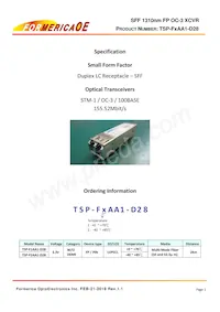 TSP-F2AA1-D28 Datasheet Cover