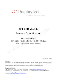 DT035BTFT-PTS1 Datenblatt Cover