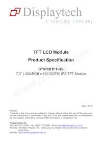 DT070BTFT-HB Datasheet Cover