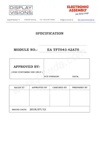 EA TFT043-42ATS Datasheet Copertura