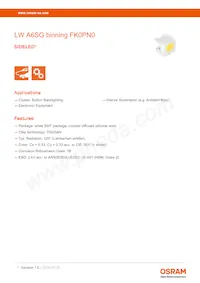LW A6SG-V2BA-FK0PN0-0-20-R33-Z Datasheet Cover