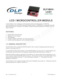 DLP-MAV-LCD1 Datenblatt Cover