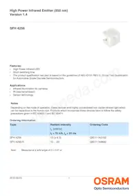 SFH 4256-R Datasheet Copertura