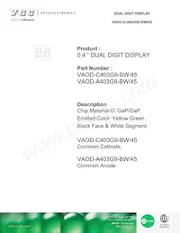 VAOD-A403G9-BW/45 Datasheet Copertura