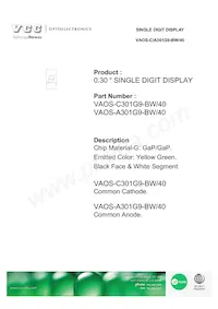 VAOS-C301G9-BW/40 Datasheet Cover